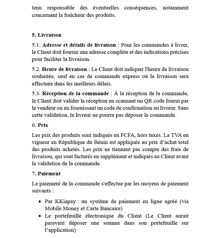 CONDICTION GENERALES DE VENTE