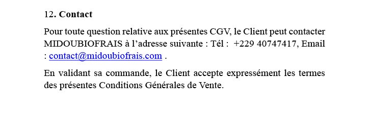 CONDICTION GENERALES DE VENTE