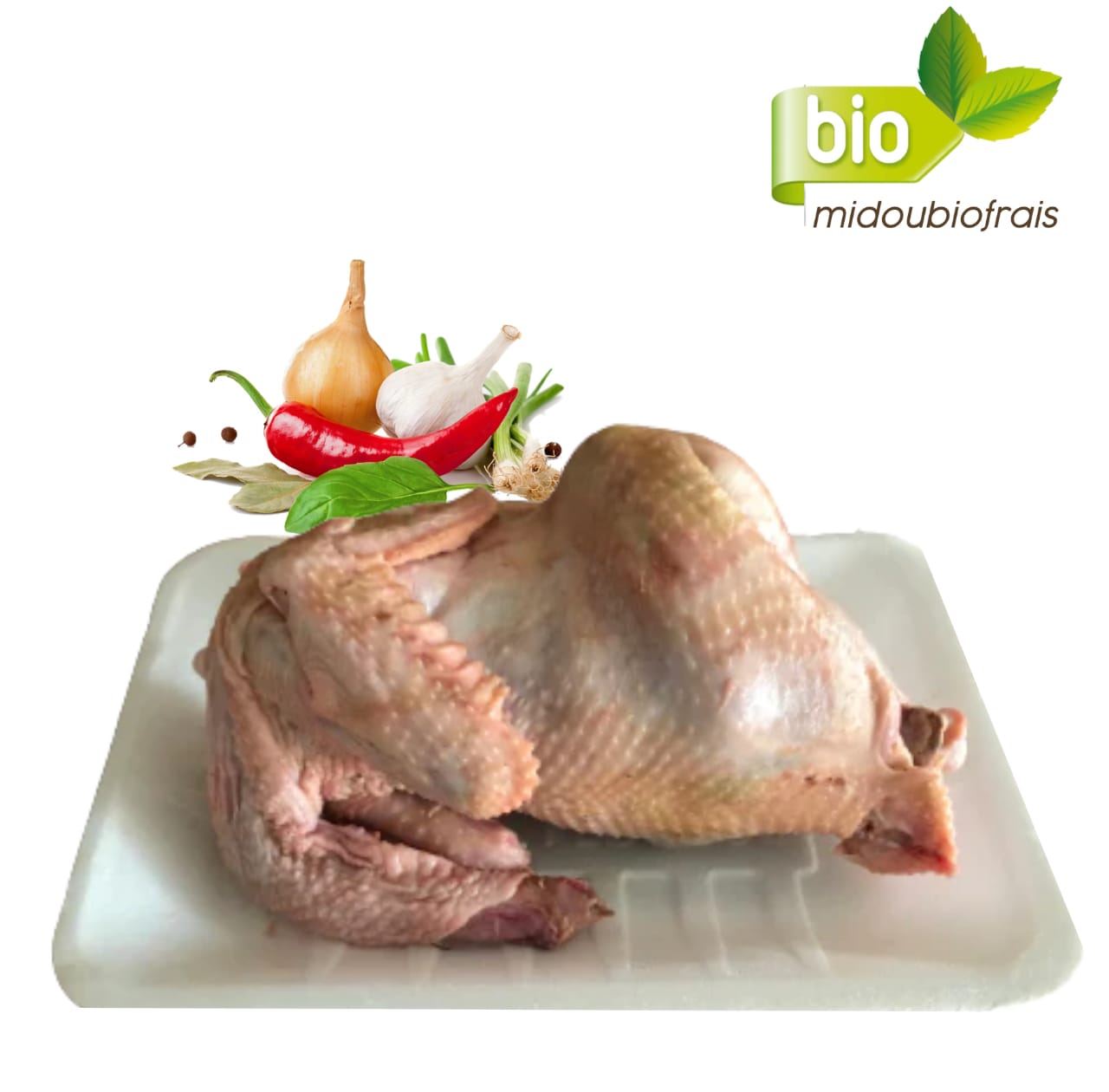 Viande de poulet bicyclette bio et fraîche